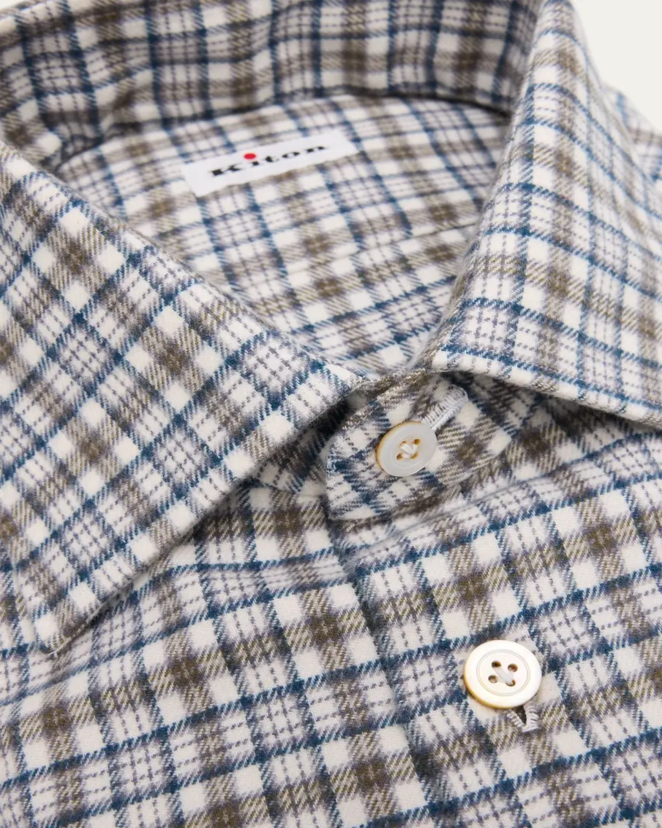Brioni Men's Plaid Cotton Dress Shirt | Thumbnail 4