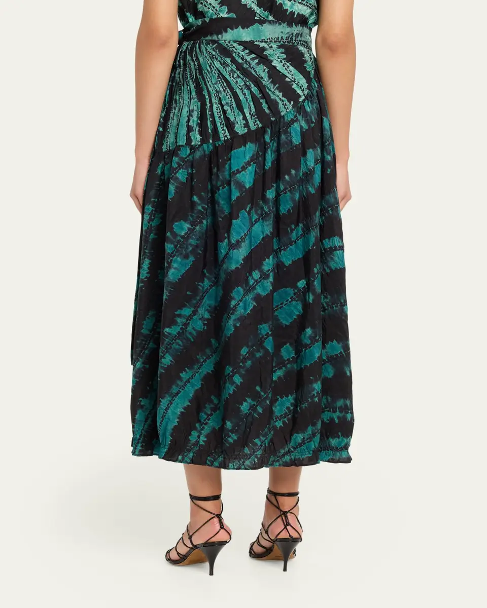 Ulla Johnson Freya Shibori Tie-Dye Midi Skirt | Thumbnail 3