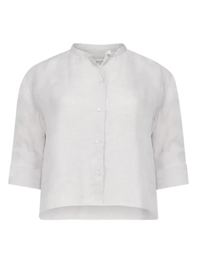 Stand Collar Cut Off Shirt Stand Collar Cut Off Shirt