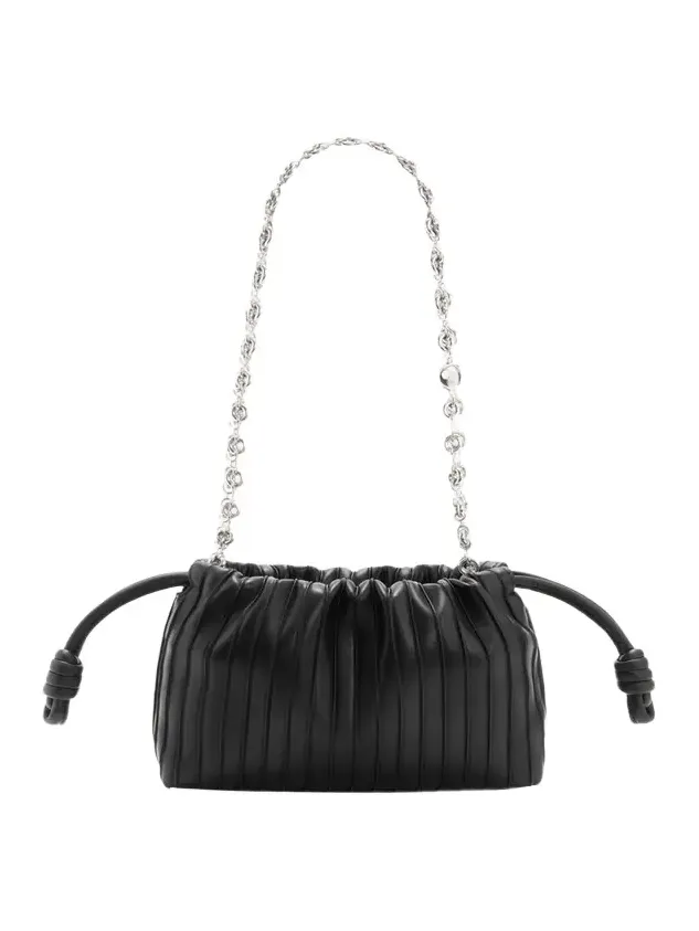 Flamenco Pleated Shoulder Bag in Napa Leather Flamenco Pleated Shoulder Bag in Napa Leather