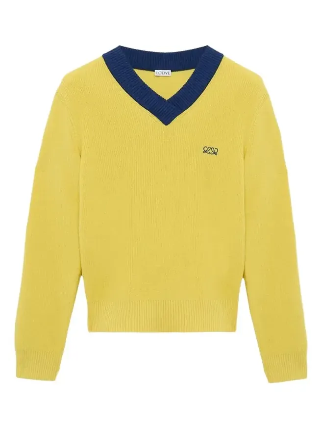 Bicolor V-Neck Sweater