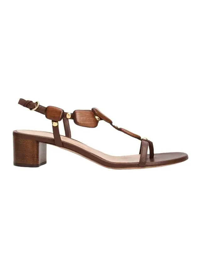 45mm Wooden Leather Sandals