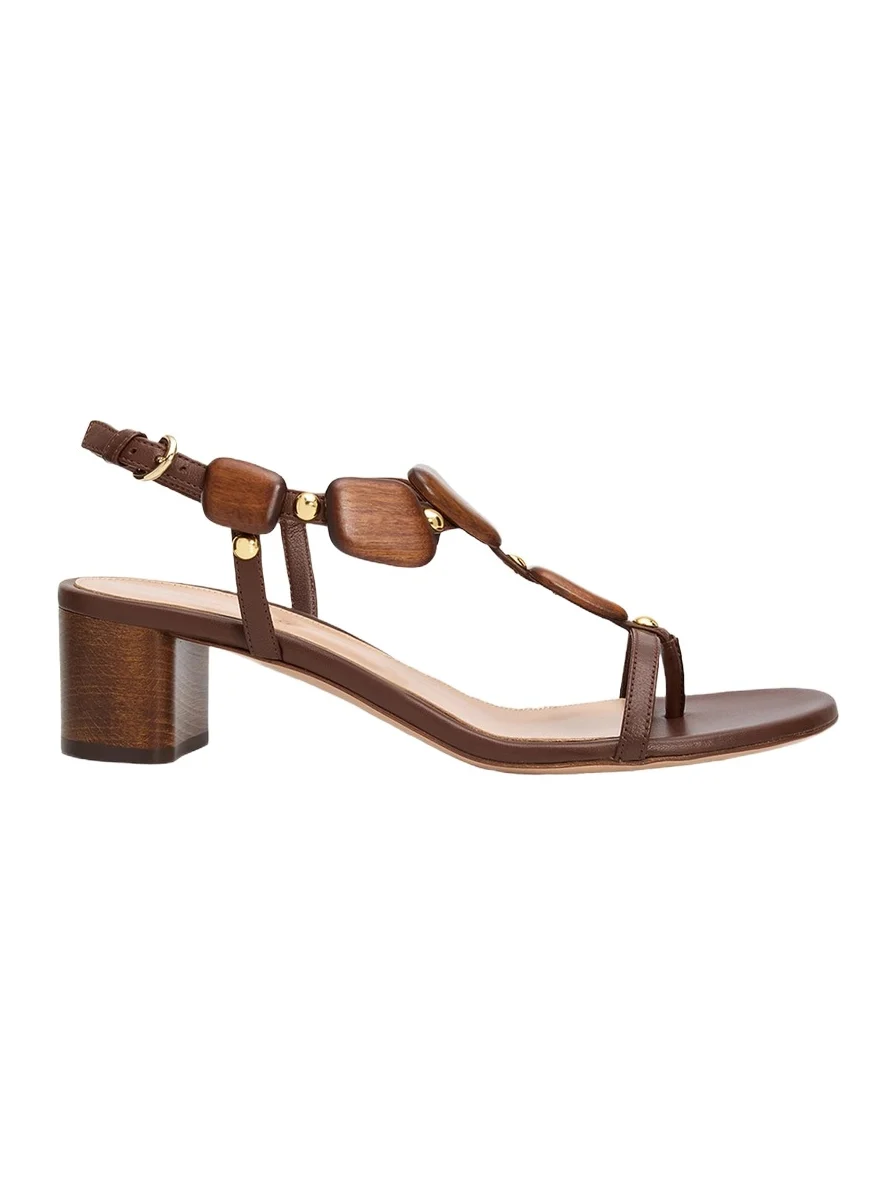 45mm Wooden Leather Sandals 45mm Wooden Leather Sandals