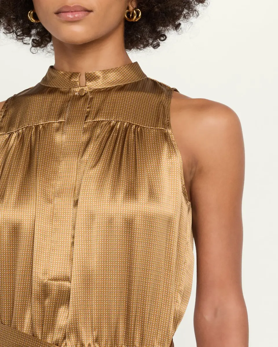 Kiton Sleeveless Gathered Silk Maxi Dress With Belt | Thumbnail 5 Kiton Sleeveless Gathered Silk Maxi Dress With Belt | Thumbnail 5
