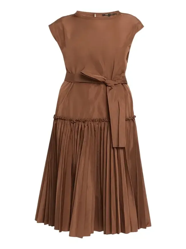 Kobi Halperin Logan Pleated Drop-Waist Midi Dress