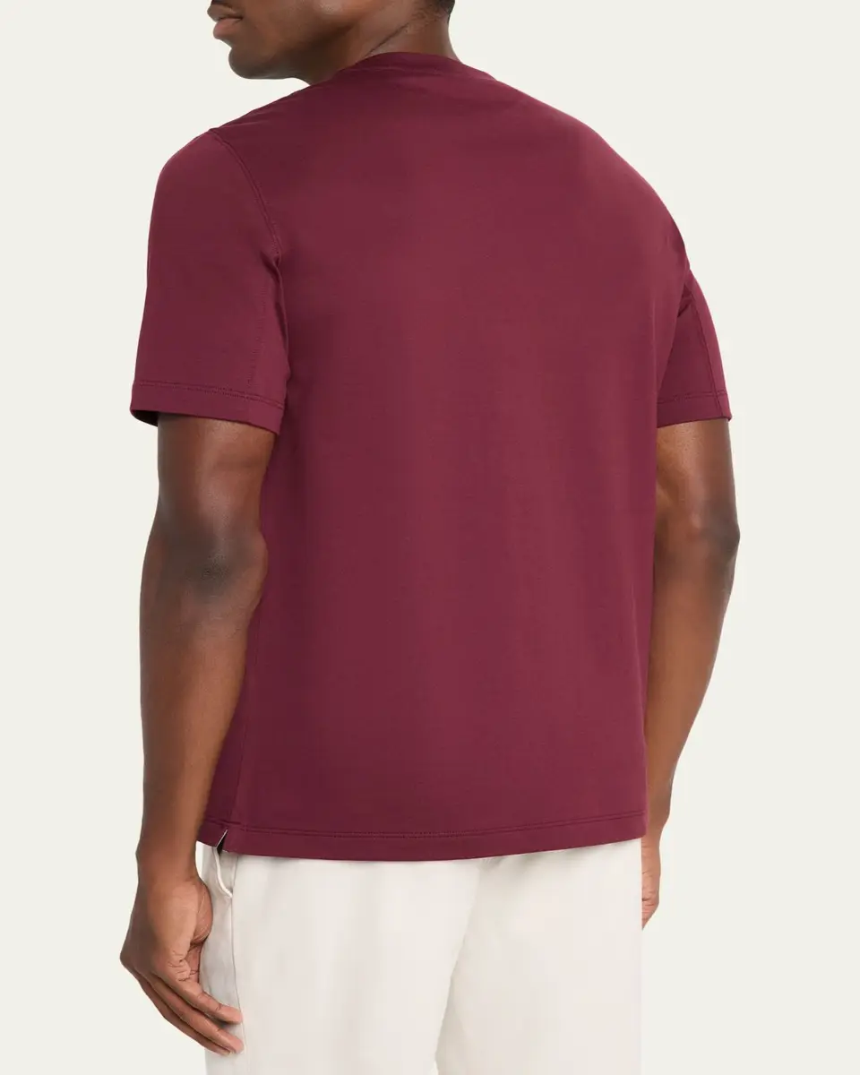 Brunello Cucinelli Men's Cotton Jersey Solid Crewneck T-Shirt | Thumbnail 3 Brunello Cucinelli Men's Cotton Jersey Solid Crewneck T-Shirt | Thumbnail 3