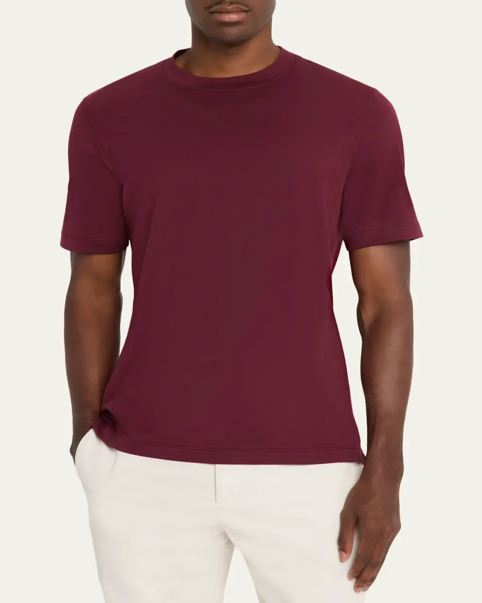 Brunello Cucinelli Men's Cotton Jersey Solid Crewneck T-Shirt | Thumbnail 4 Brunello Cucinelli Men's Cotton Jersey Solid Crewneck T-Shirt | Thumbnail 4