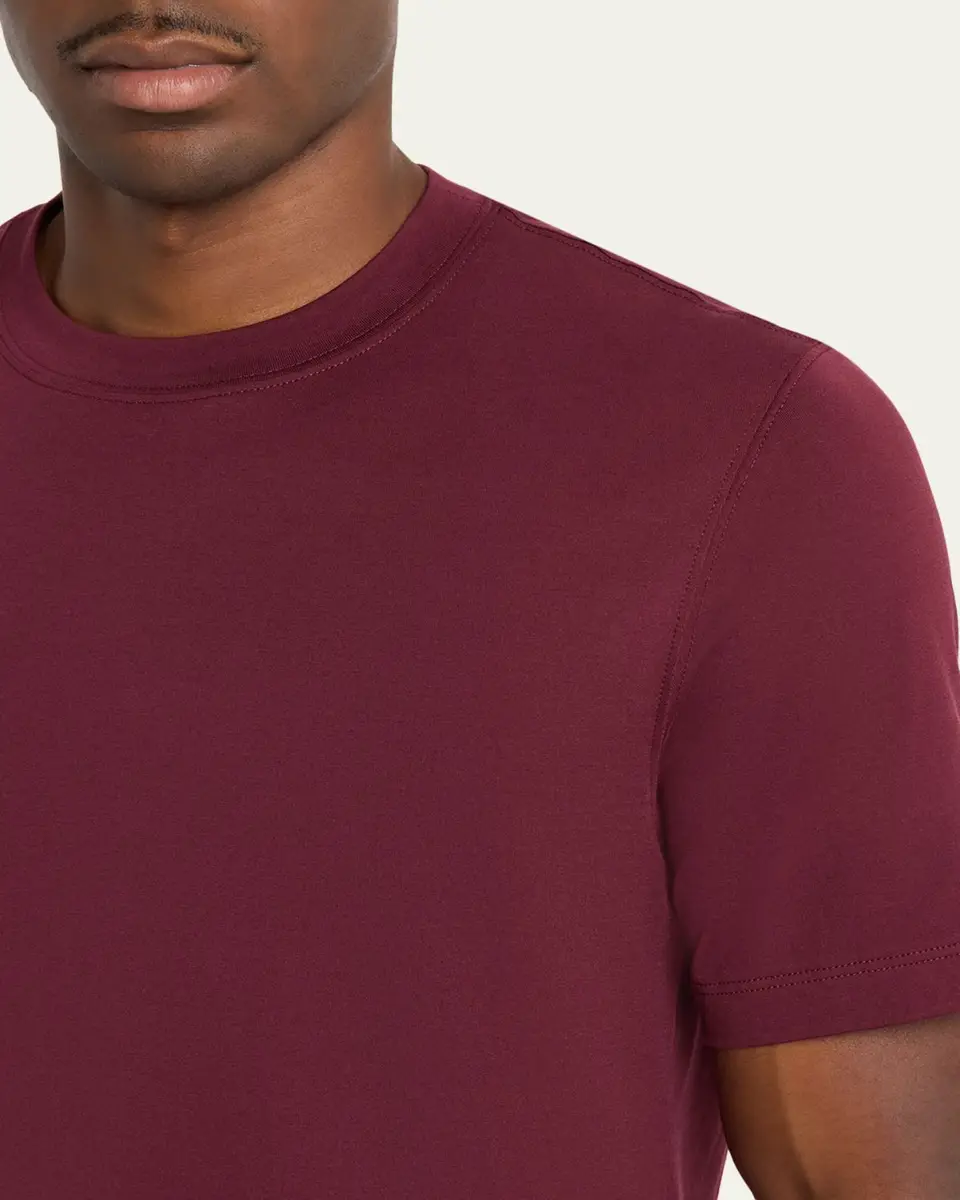 Brunello Cucinelli Men's Cotton Jersey Solid Crewneck T-Shirt | Thumbnail 5 Brunello Cucinelli Men's Cotton Jersey Solid Crewneck T-Shirt | Thumbnail 5
