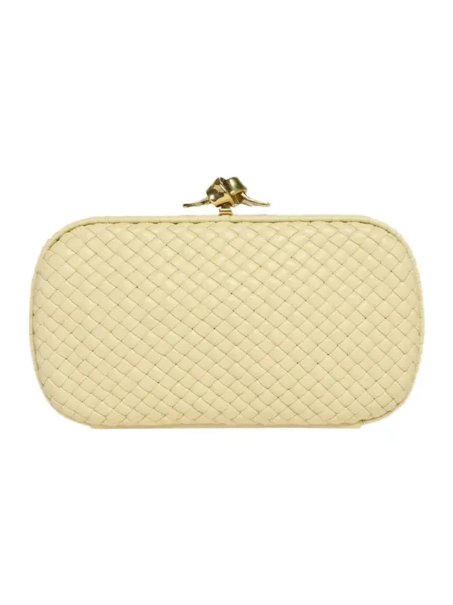 Puffy Leather Knot Clutch Bag