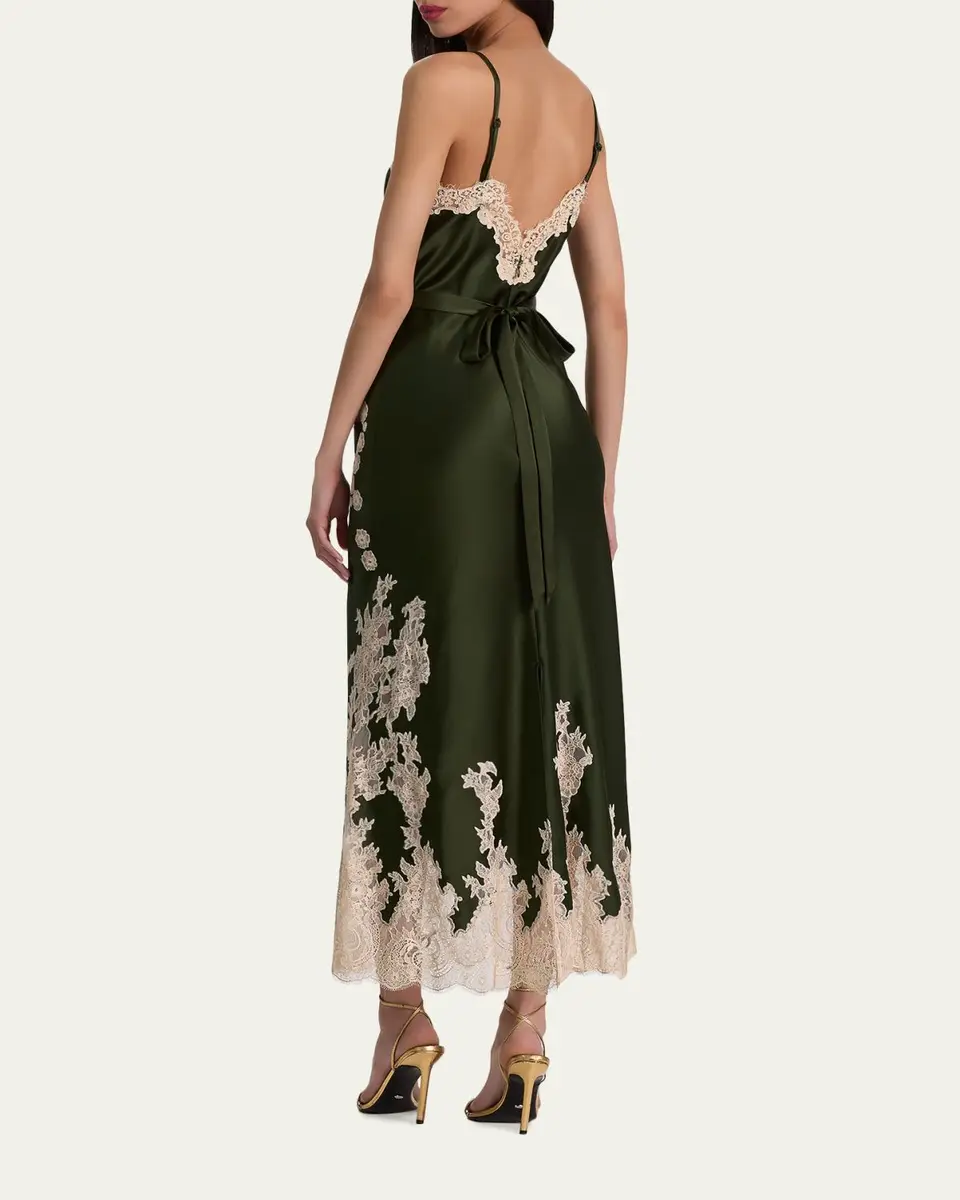 Alice + Olivia Julietta Cutaway Lace-Trim Satin Dress | Thumbnail 3 Alice + Olivia Julietta Cutaway Lace-Trim Satin Dress | Thumbnail 3