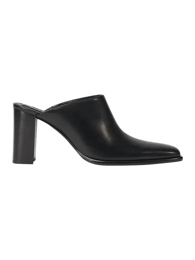 Carolyn 85mm Leather Block-Heel Mules Carolyn 85mm Leather Block-Heel Mules