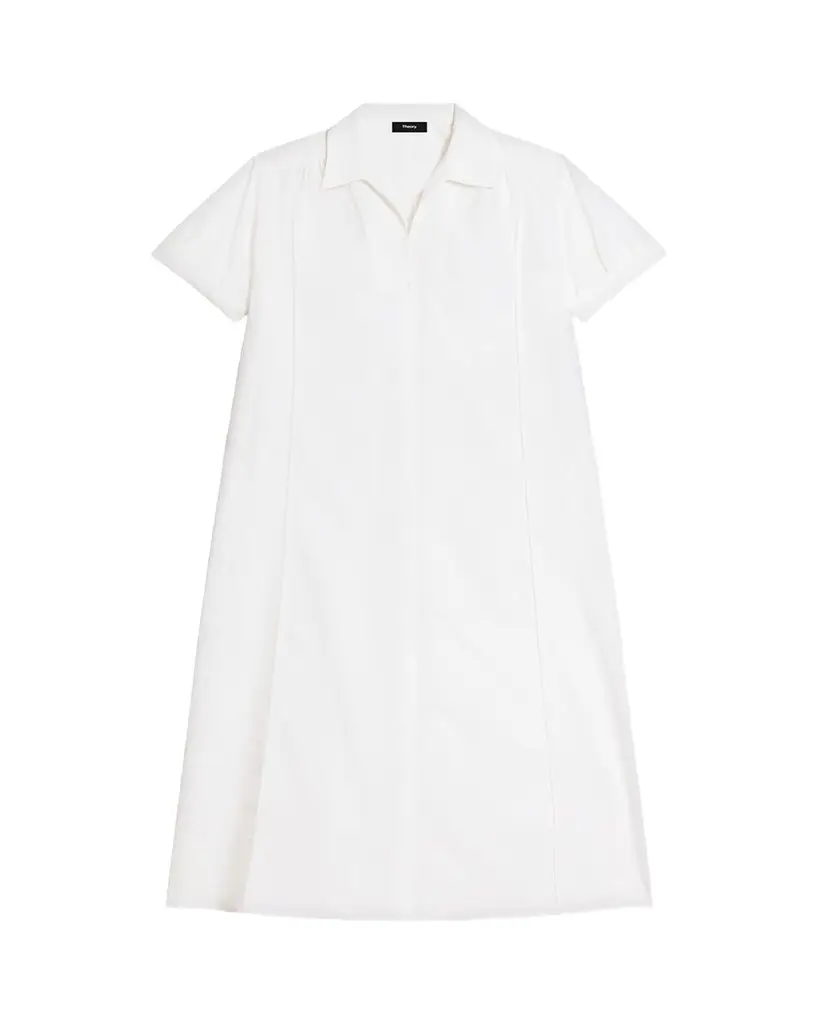 Theory Short-Sleeve Poplin Popover Maxi Dress | Image 1 Theory Short-Sleeve Poplin Popover Maxi Dress | Image 1