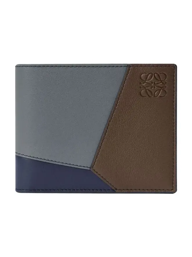 Men's Puzzle Edge Multicolor Leather Bifold Wallet