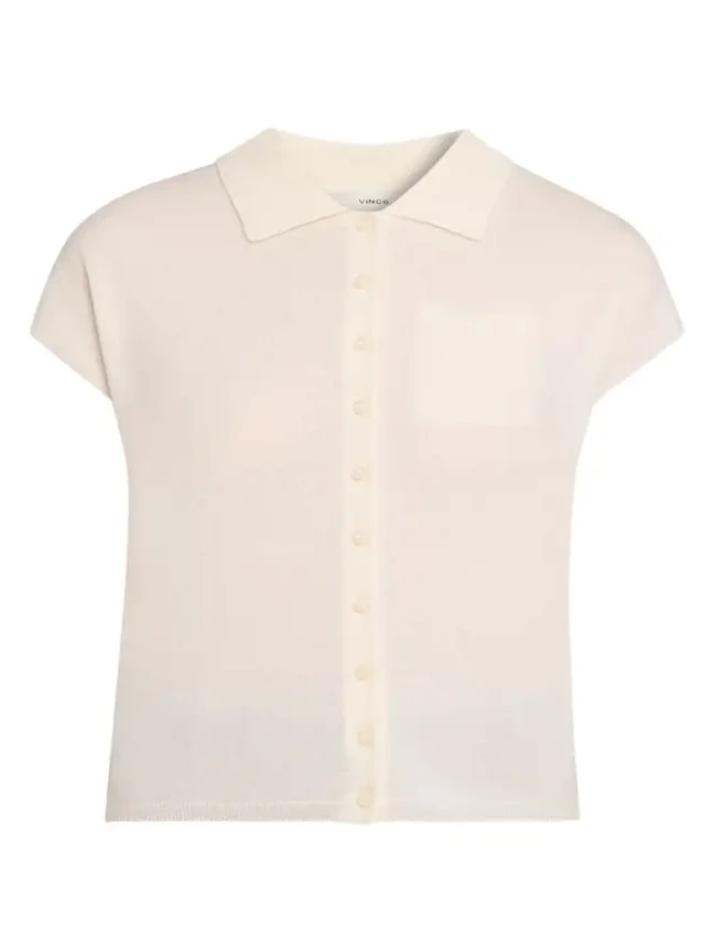 Short-Sleeve Cashmere-Blend Polo Sweater Short-Sleeve Cashmere-Blend Polo Sweater