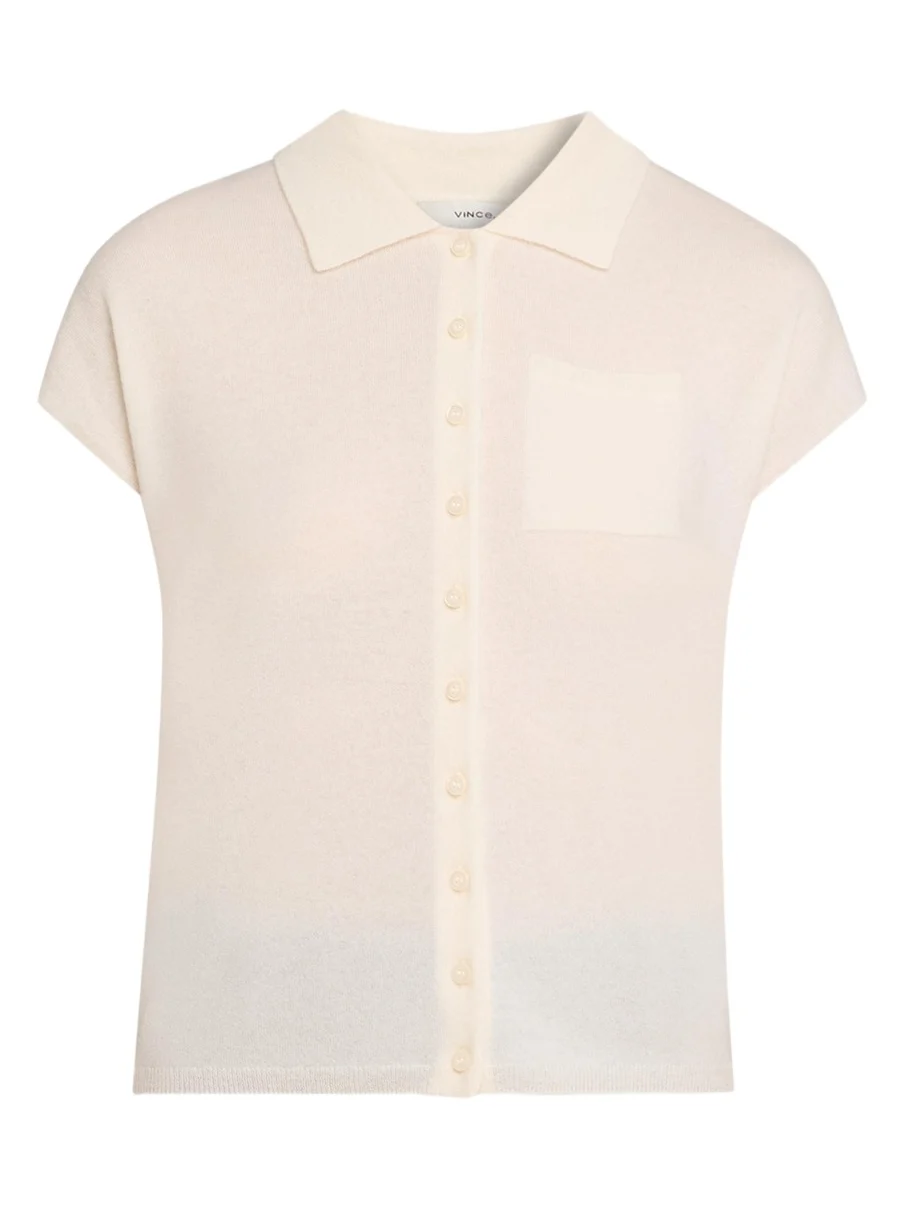 Short-Sleeve Cashmere-Blend Polo Sweater Short-Sleeve Cashmere-Blend Polo Sweater