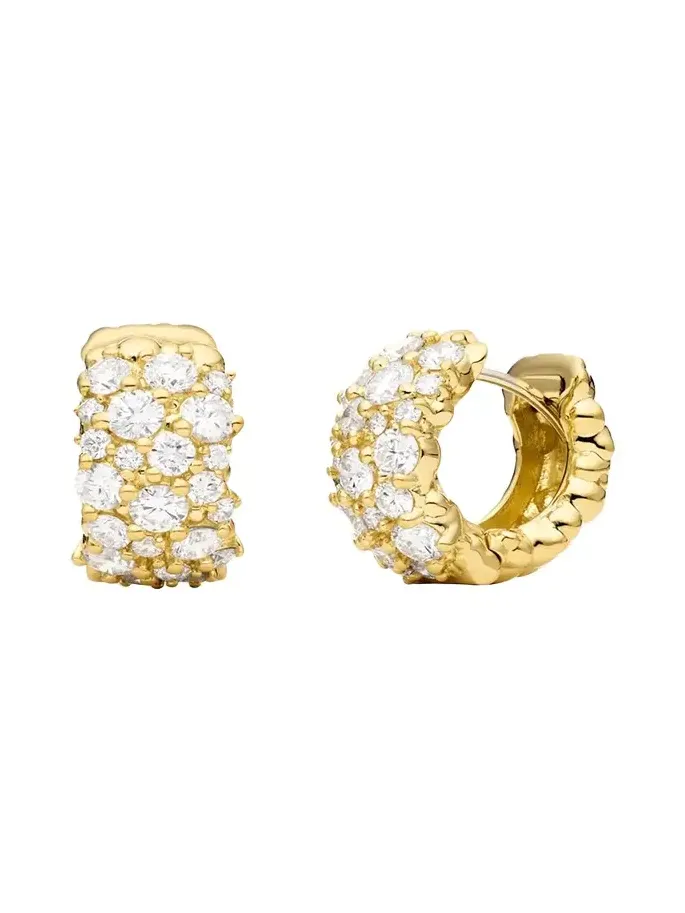 Confetti Large Snap Hoop Earrings in 18K Yellow Gold, 2.0tcw Confetti Large Snap Hoop Earrings in 18K Yellow Gold, 2.0tcw