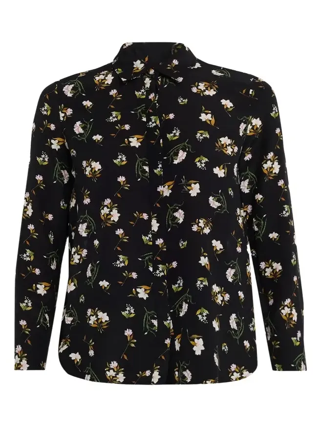 Mathias Floral Silk Crepe De Chine Button-Down Shirt
