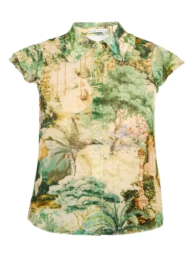 Martel Flutter-Sleeve Blouse