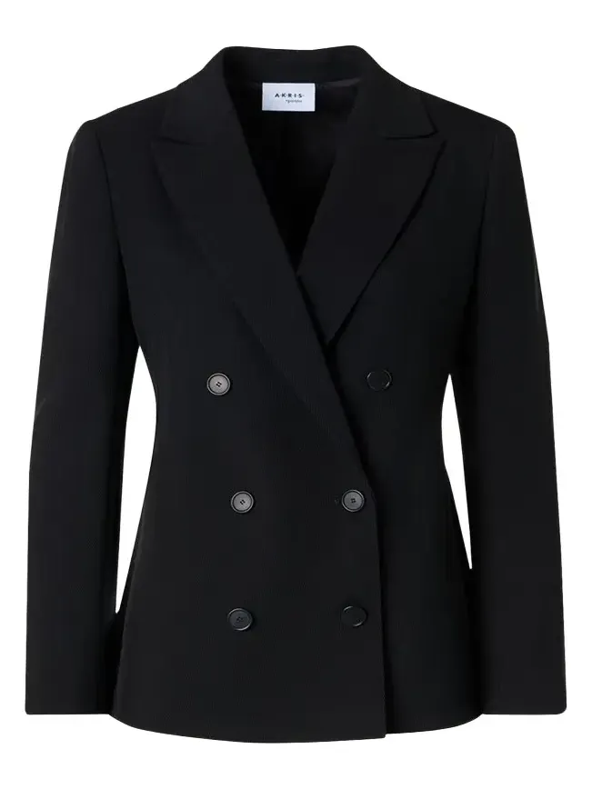 Wool Tricotine Double-Breasted Jacket