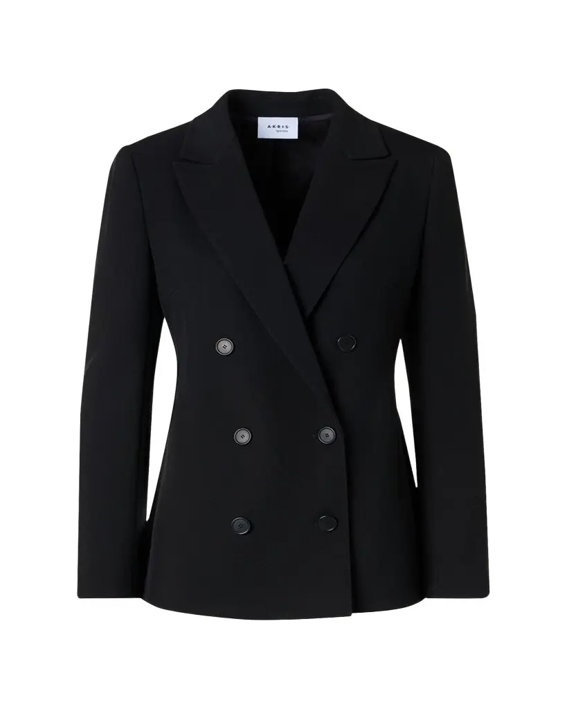 Akris punto Wool Tricotine Double-Breasted Jacket | Image 1 Akris punto Wool Tricotine Double-Breasted Jacket | Image 1