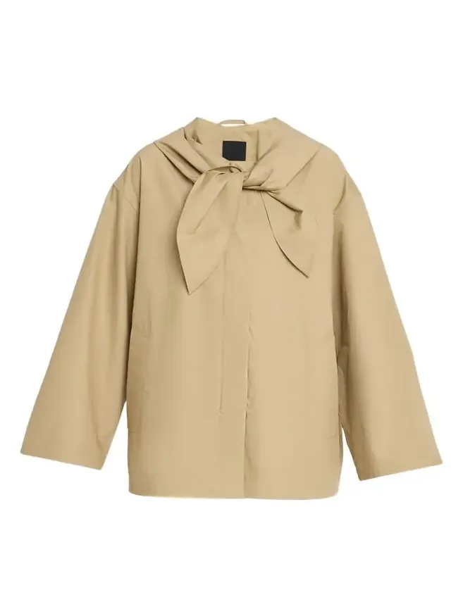 Scarf Hooded Technical Cotton Trapeze Jacket Scarf Hooded Technical Cotton Trapeze Jacket