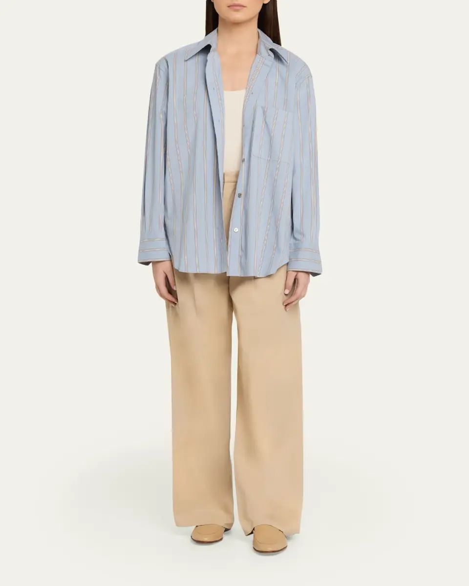 Vince Camille Mid-Rise Cotton-Blend Trousers | Thumbnail 2
