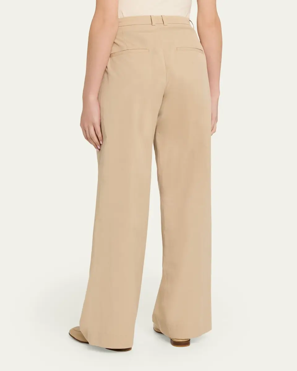 Vince Camille Mid-Rise Cotton-Blend Trousers | Thumbnail 3