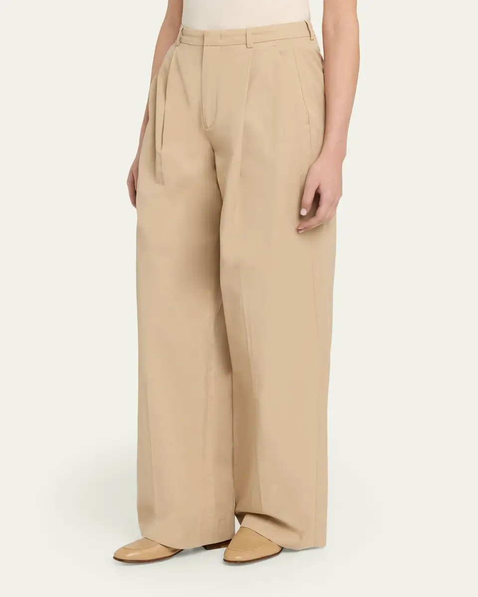 Vince Camille Mid-Rise Cotton-Blend Trousers | Thumbnail 4