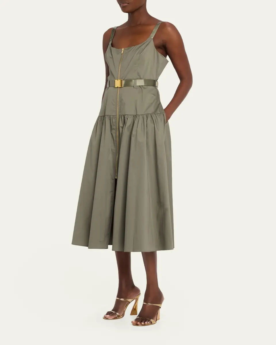 L'Agence Rima Belted Midi Dress | Thumbnail 4 L'Agence Rima Belted Midi Dress | Thumbnail 4