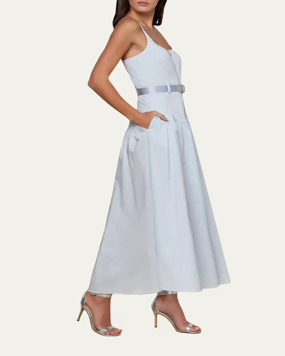 L'Agence Rima Belted Midi Dress | Thumbnail 8 L'Agence Rima Belted Midi Dress | Thumbnail 8