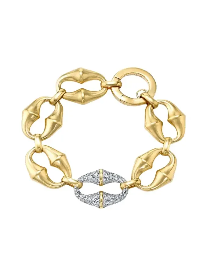 18K Yellow Gold Chrona Diamond Link Bracelet