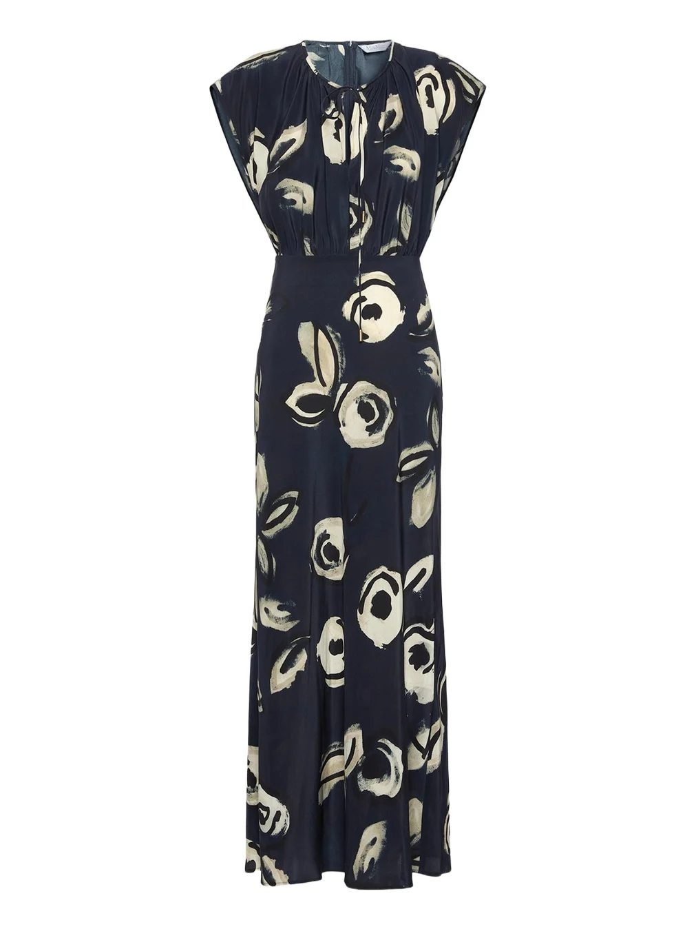 Cap-Sleeve Floral-Print Silk Belted Maxi Dress Cap-Sleeve Floral-Print Silk Belted Maxi Dress