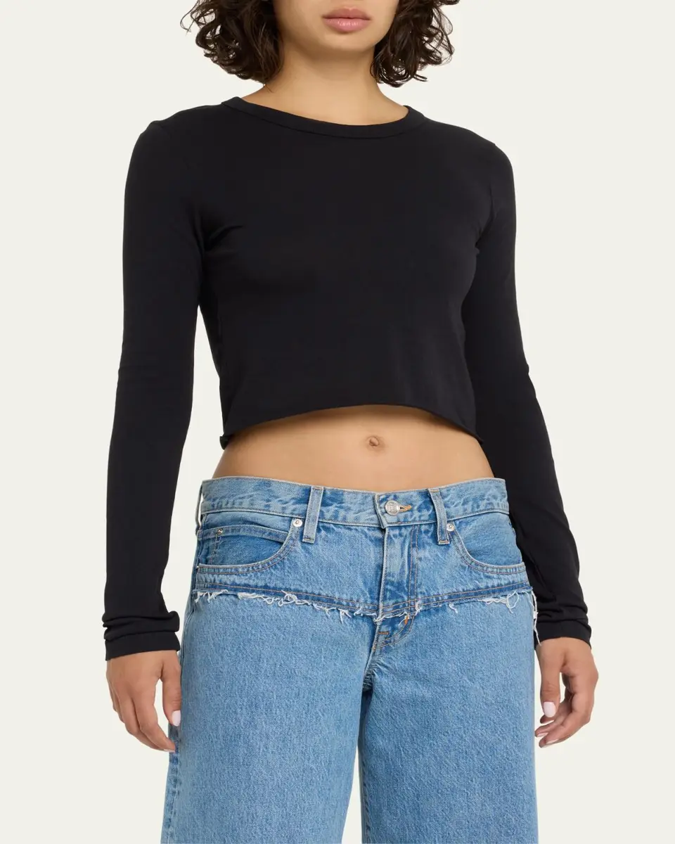 SLVRLAKE Long Sleeve Cropped Baby Tee | Thumbnail 4