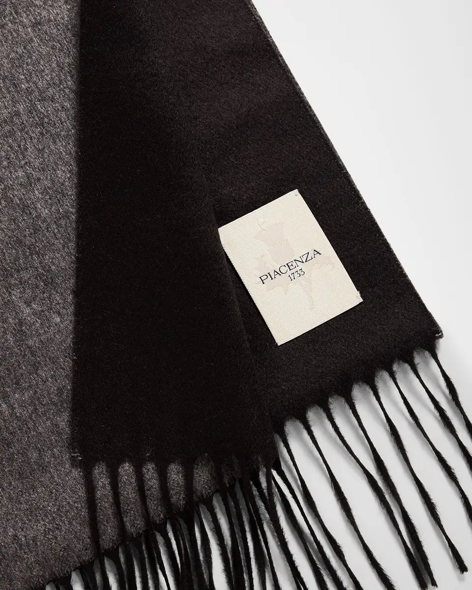 PIACENZA 1733 Men's Two-Tone Cashmere-Silk Scarf | Thumbnail 4 PIACENZA 1733 Men's Two-Tone Cashmere-Silk Scarf | Thumbnail 4
