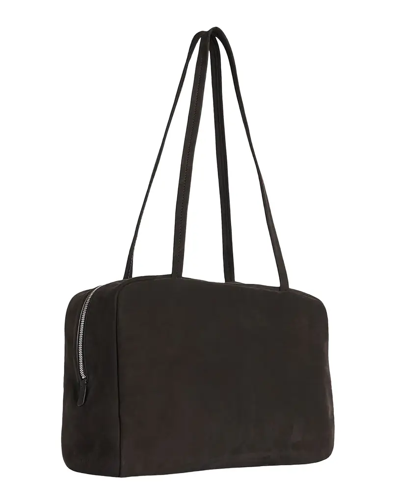 THE ROW Astra Bowling Shoulder Bag in Suede | Image 1 THE ROW Astra Bowling Shoulder Bag in Suede | Image 1
