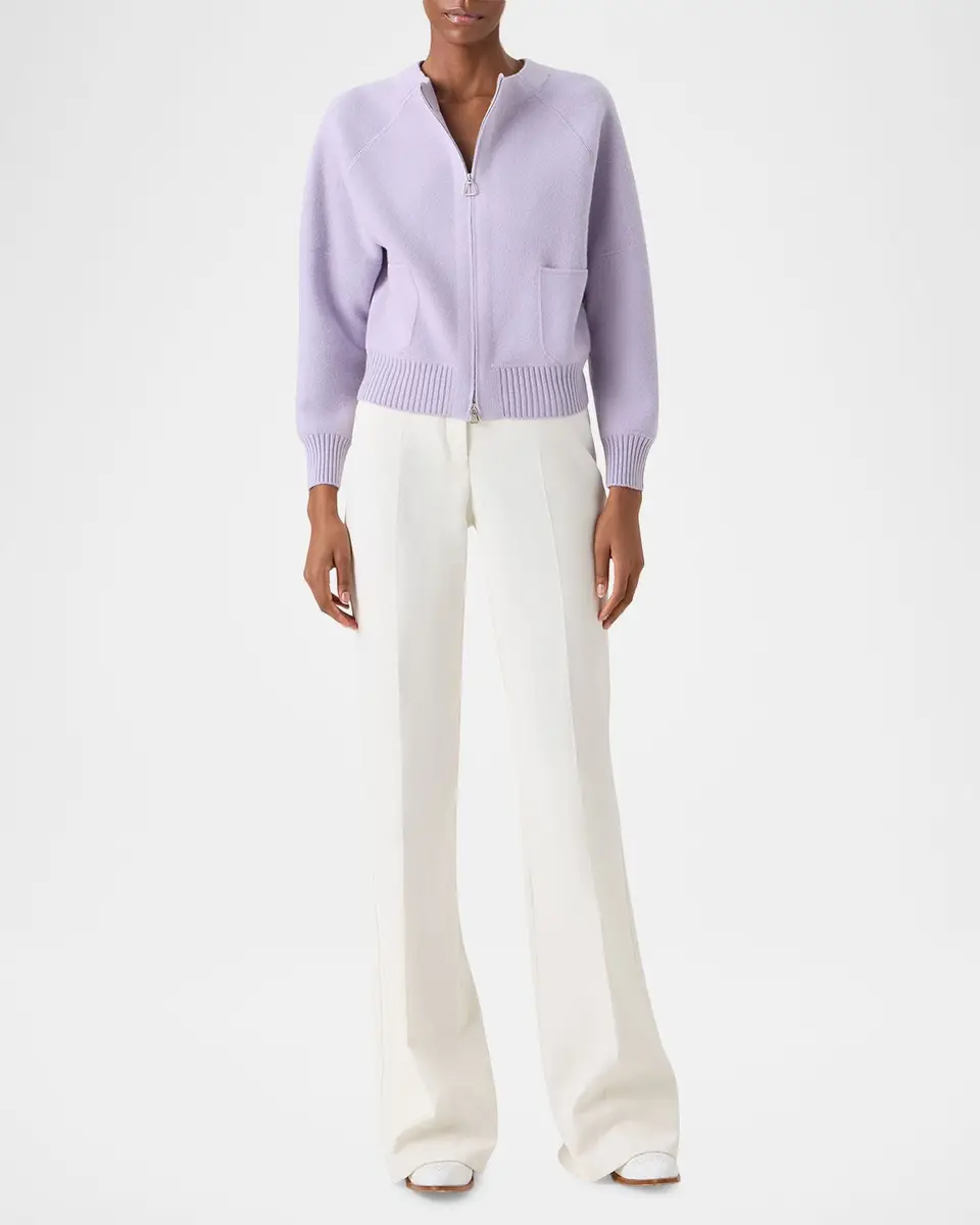 Akris Cashmere Pique Zipped Cardigan | Thumbnail 2 Akris Cashmere Pique Zipped Cardigan | Thumbnail 2