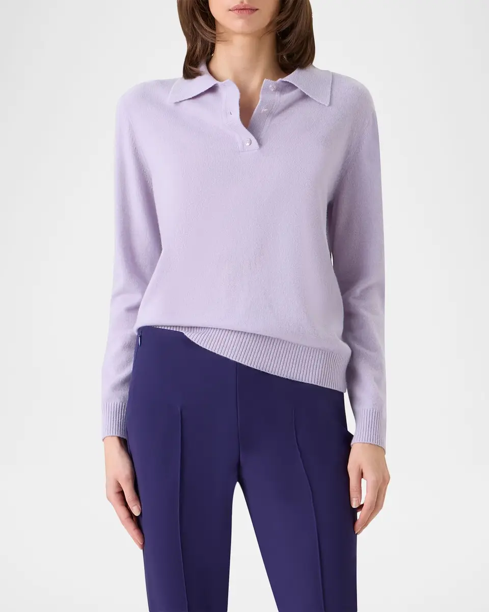 Akris Cashmere Knit Polo Sweater | Thumbnail 4