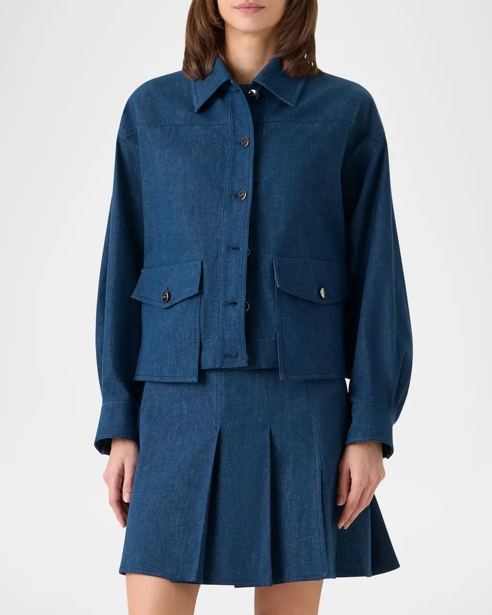 Akris Hilly Stretch Denim Jacket | Thumbnail 4 Akris Hilly Stretch Denim Jacket | Thumbnail 4