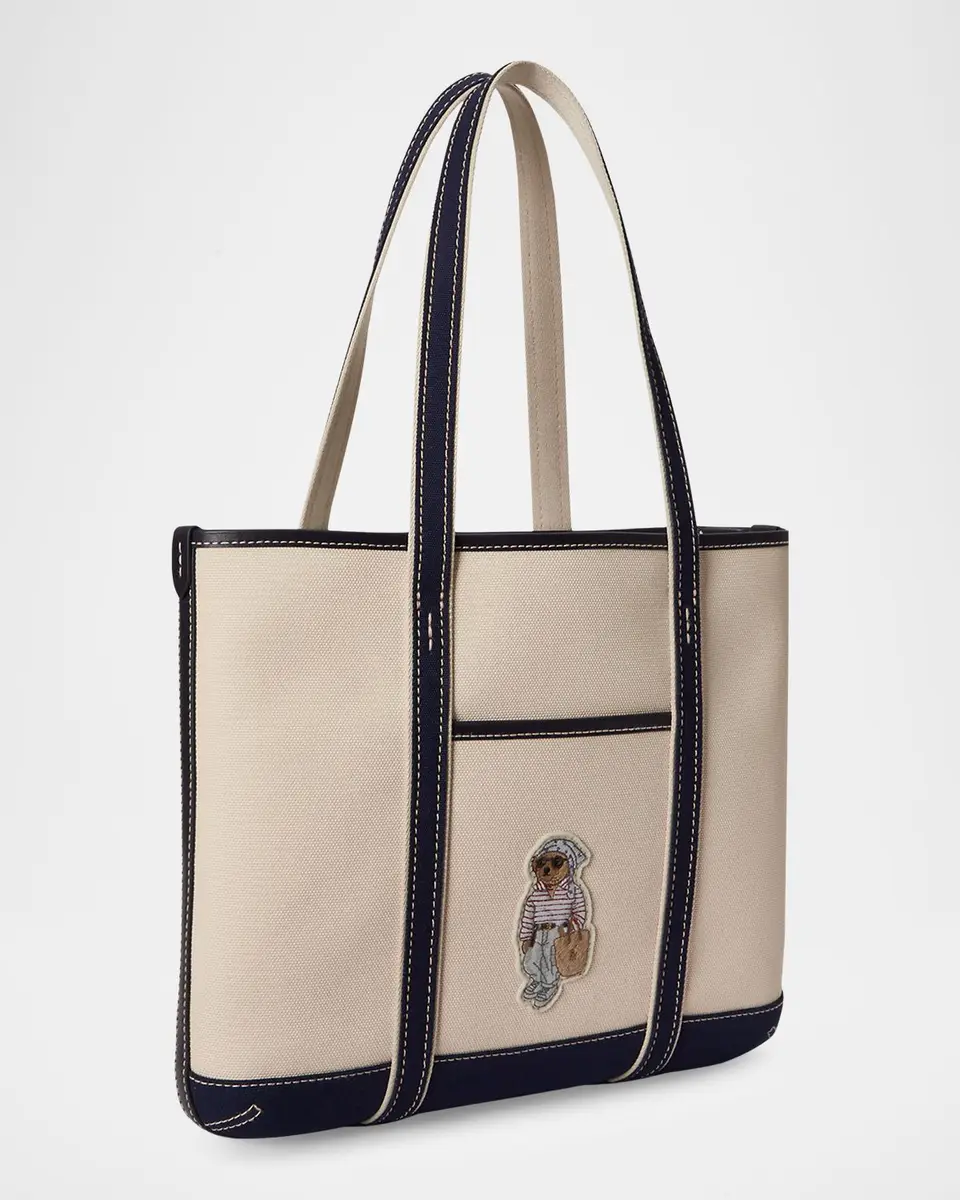 Polo Ralph Lauren Polo Bear Small Canvas Shopper Tote Bag | Thumbnail 5 Polo Ralph Lauren Polo Bear Small Canvas Shopper Tote Bag | Thumbnail 5