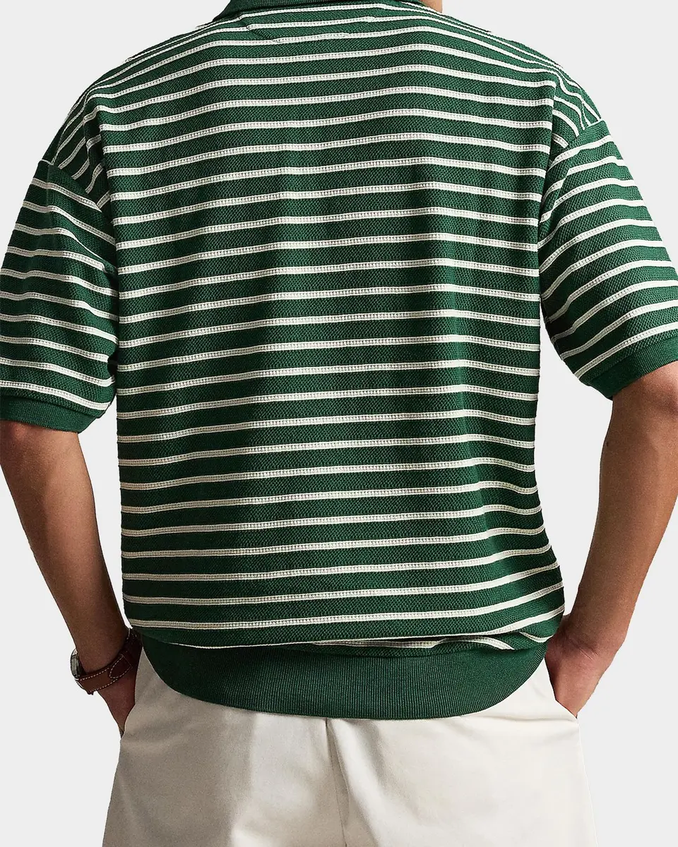 Polo Ralph Lauren Men's Relaxed Fit Stripe Textured Polo Shirt | Thumbnail 3