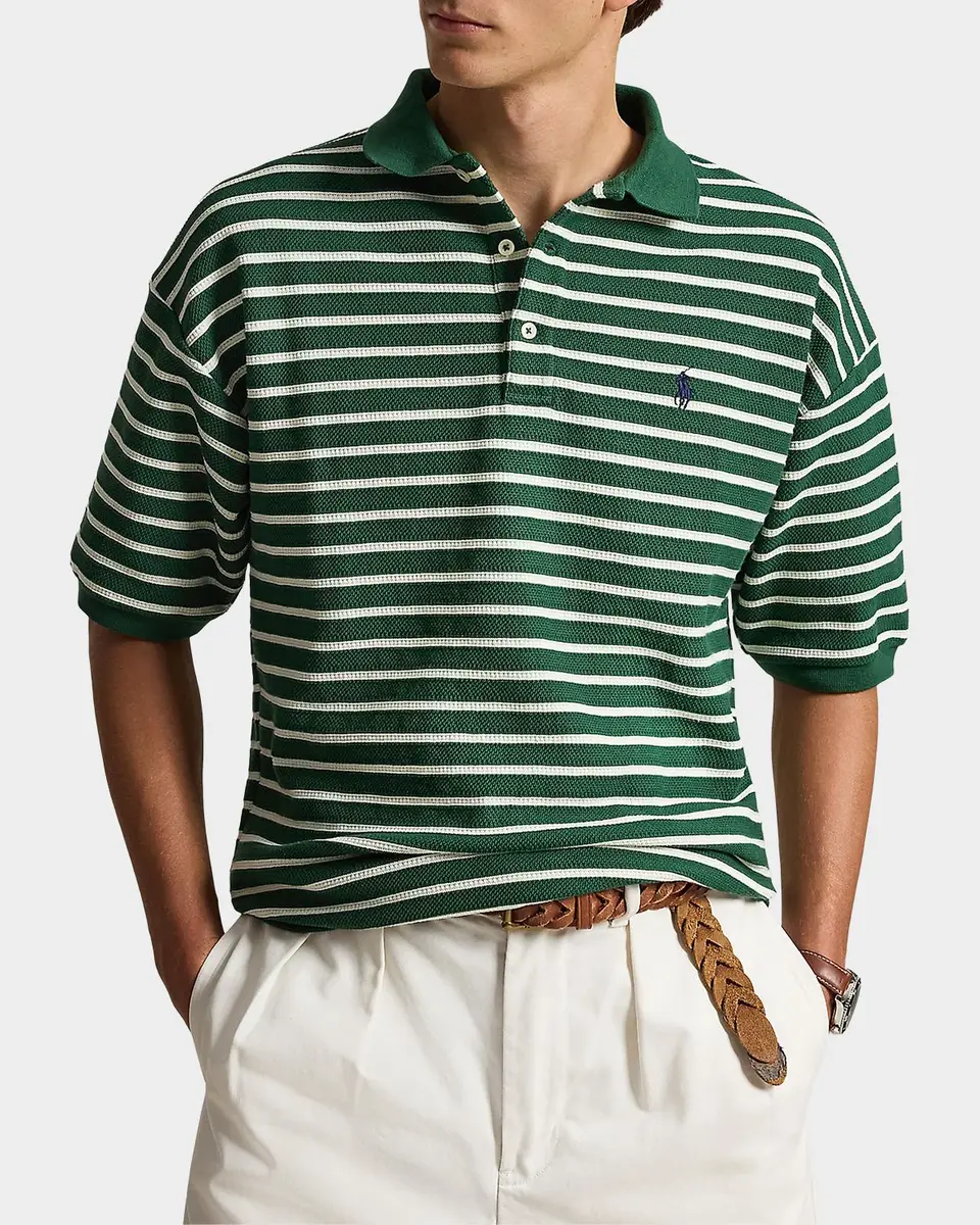Polo Ralph Lauren Men's Relaxed Fit Stripe Textured Polo Shirt | Thumbnail 4