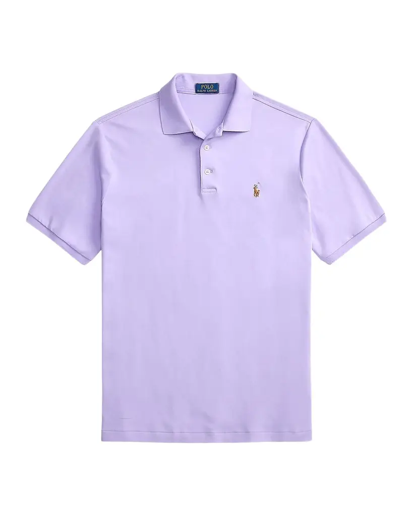Polo Ralph Lauren Men's Cotton Interlock Embroidered-Pony Polo Shirt | Image 1 Polo Ralph Lauren Men's Cotton Interlock Embroidered-Pony Polo Shirt | Image 1