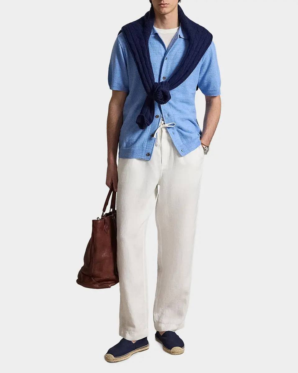 Polo Ralph Lauren Men's Cotton-Linen Short-Sleeve Cardigan | Thumbnail 2 Polo Ralph Lauren Men's Cotton-Linen Short-Sleeve Cardigan | Thumbnail 2