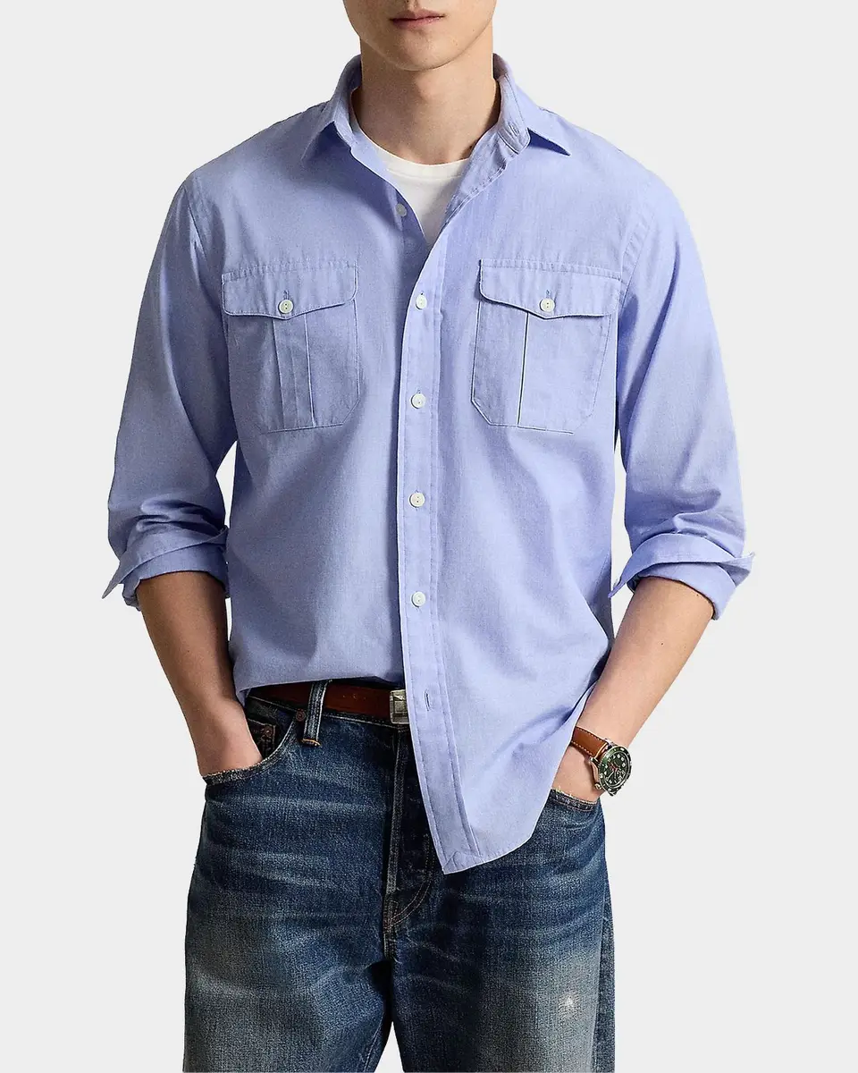 Polo Ralph Lauren Men's Classic Fit End-On-End Workshirt | Thumbnail 4 Polo Ralph Lauren Men's Classic Fit End-On-End Workshirt | Thumbnail 4
