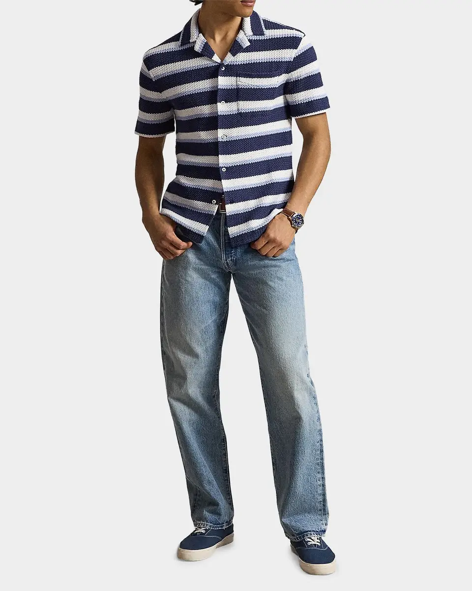 Polo Ralph Lauren Men's Stripe Herringbone Camp Shirt | Thumbnail 2