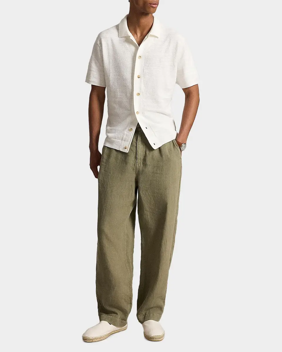 Polo Ralph Lauren Men's Cotton-Linen Camp Shirt Sweater | Thumbnail 2 Polo Ralph Lauren Men's Cotton-Linen Camp Shirt Sweater | Thumbnail 2