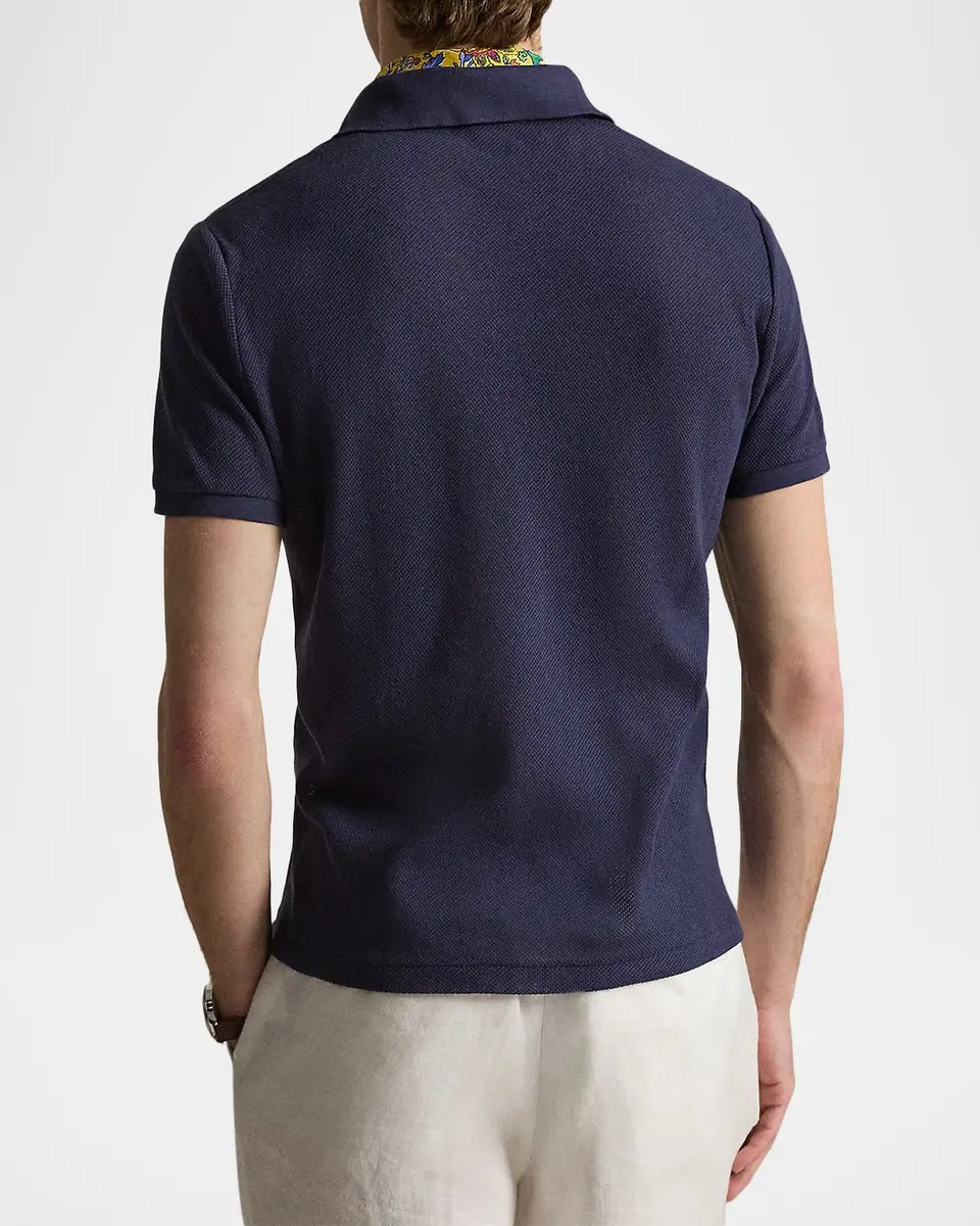 Polo Ralph Lauren Men's Pointelle Jersey Polo Shirt | Thumbnail 3 Polo Ralph Lauren Men's Pointelle Jersey Polo Shirt | Thumbnail 3