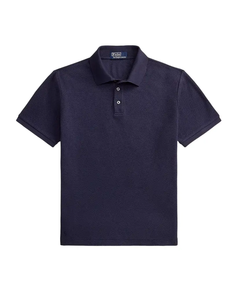 Polo Ralph Lauren Men's Pointelle Jersey Polo Shirt | Image 1 Polo Ralph Lauren Men's Pointelle Jersey Polo Shirt | Image 1