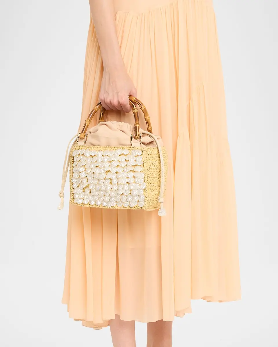 BTB Los Angeles Brielle Mini Embellished Raffia Tote Bag | Thumbnail 2