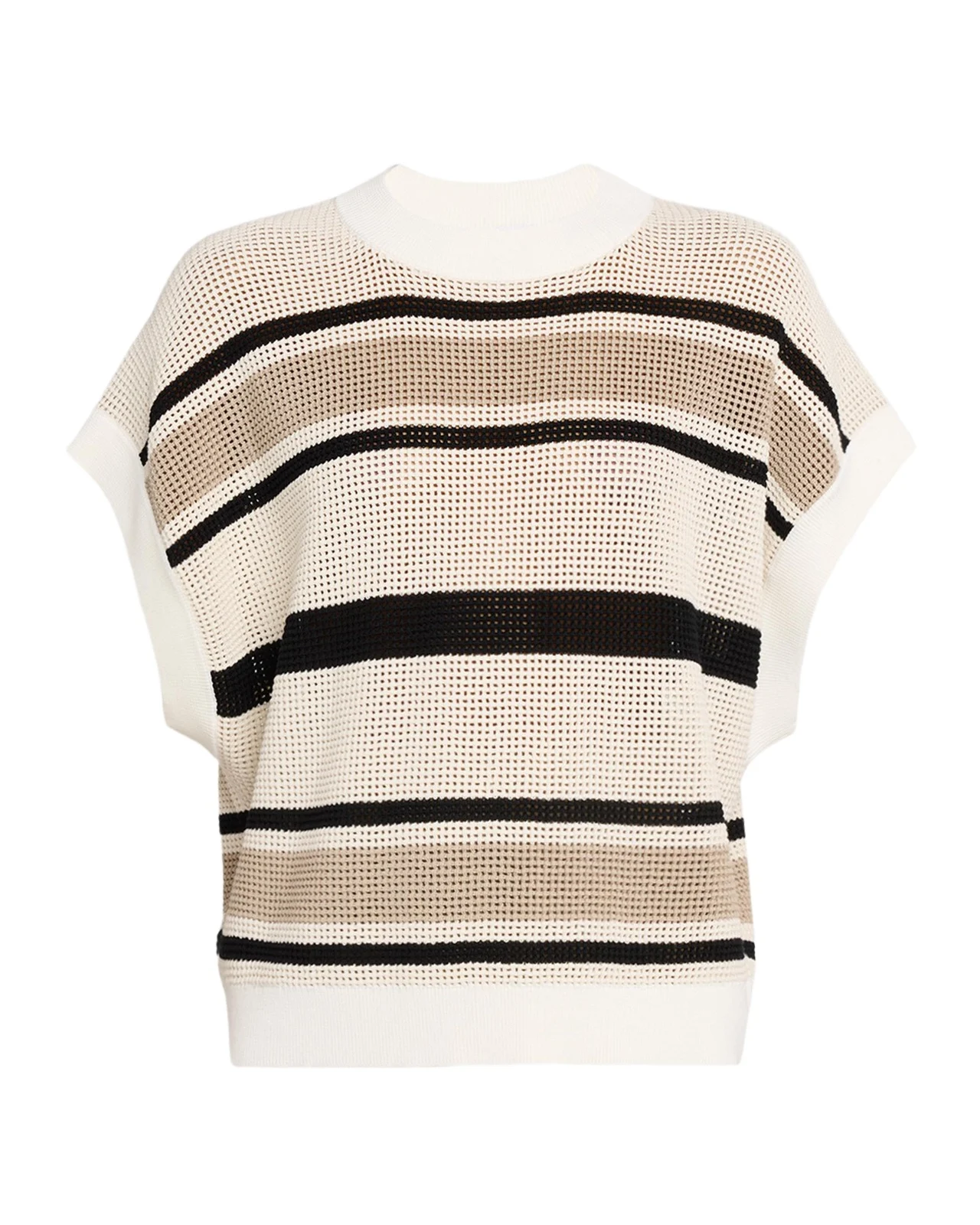Striped Net Knit Vest